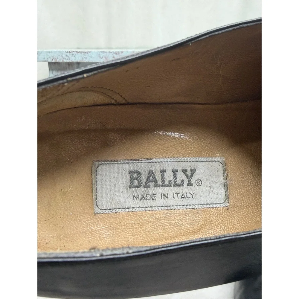 Bally Oxfords Mens 11 Black Leather Medallion Toe Lace Up Dress Shoes Italy